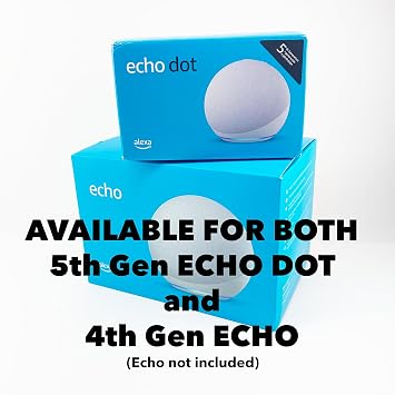 Space Age Amazon Alexa Stand for 5th Gen Echo Dot & 4th Gen Echo - mid century modern retro style acrylic holder - 11.5 x 11.5 (Echo Dot 5th Gen)
