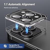 Vista 2 de Jeluse Paquete de 2 protectores de lente de cámara para iPhone 16 Pro Max/iPhone 16 Pro/iPhone 15 Pro Max/iPhone 15 Pro/iPhone 14 Pro Max/iPhone 14
