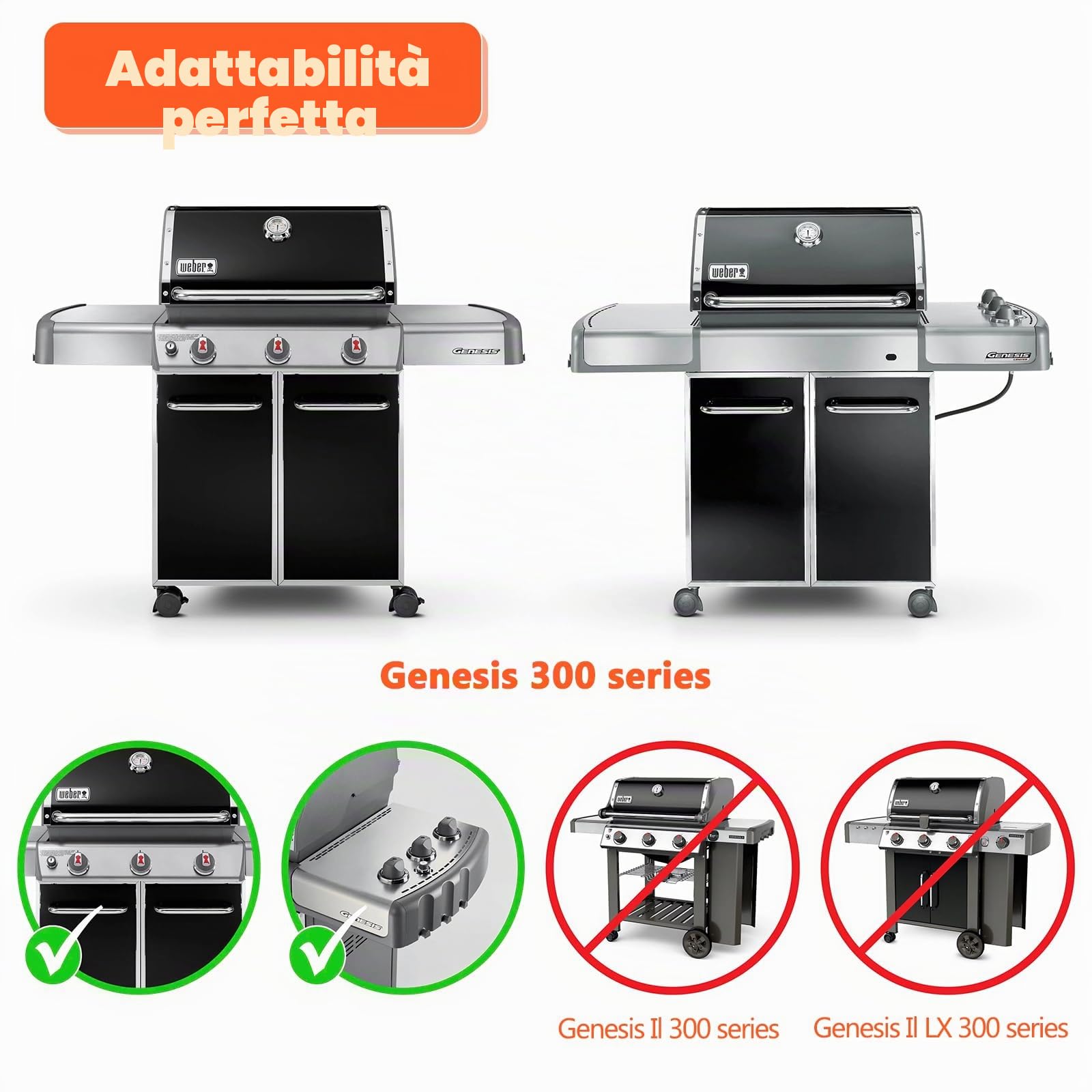 Denmay 65054 67,9cm Griglia scaldavivande rialzata per Weber Genesis I 300 Series E320 E330 S310 S320 S330 (2007-2016)(3 bruciatori), Piastra riscaldante per Barbecue di Ricambio
