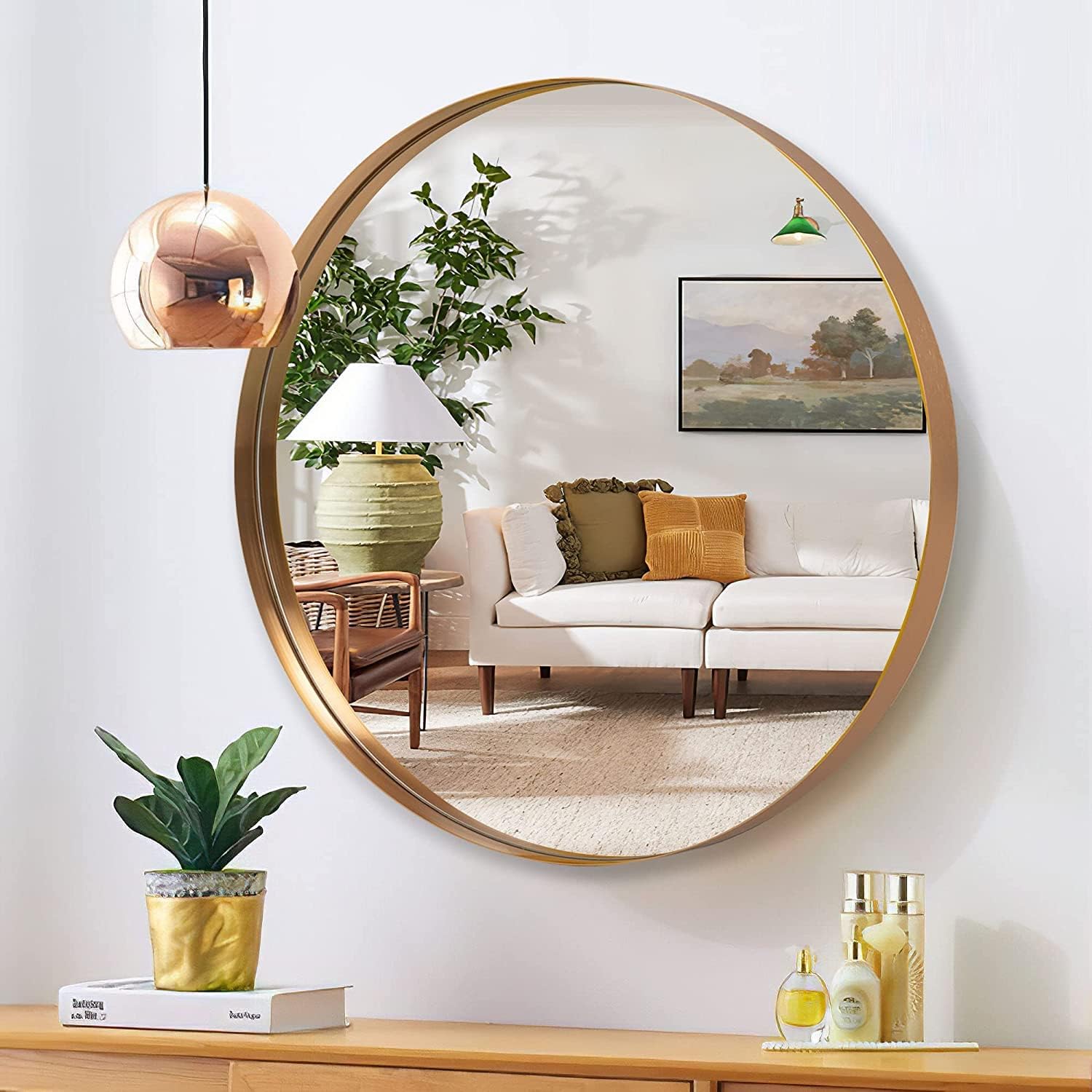 Amazon.com: NeuType Round Wall Mirror Large Circle Mirrors for Wall ...