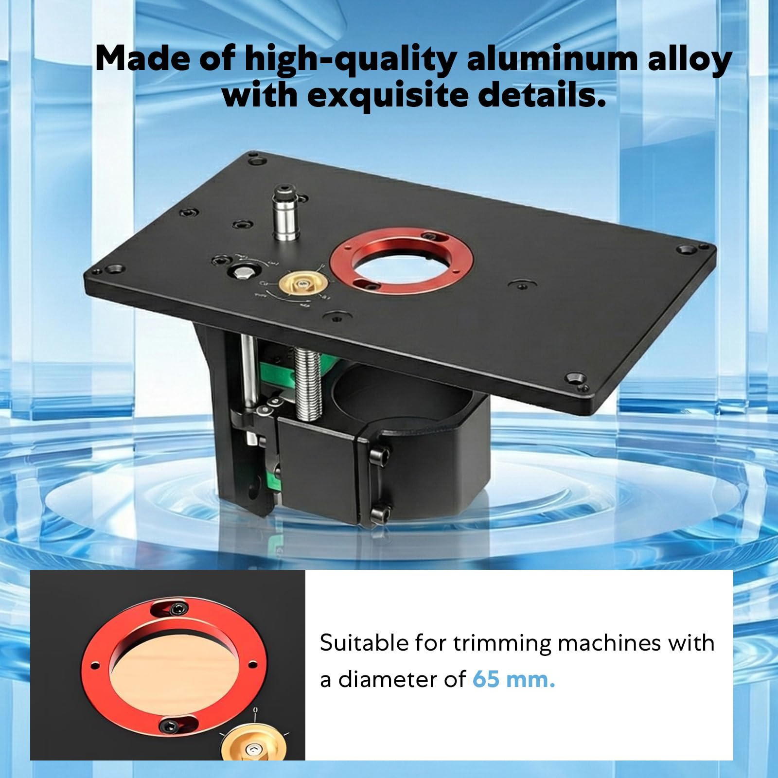 Piastre Inserto Banco Fresa Set,Kit di sollevamento per router,tavola elevatrice per fresatrice,Tabella di sollevamento del router con l'ascensore fisso della base, Adatto per lavorazione del legno