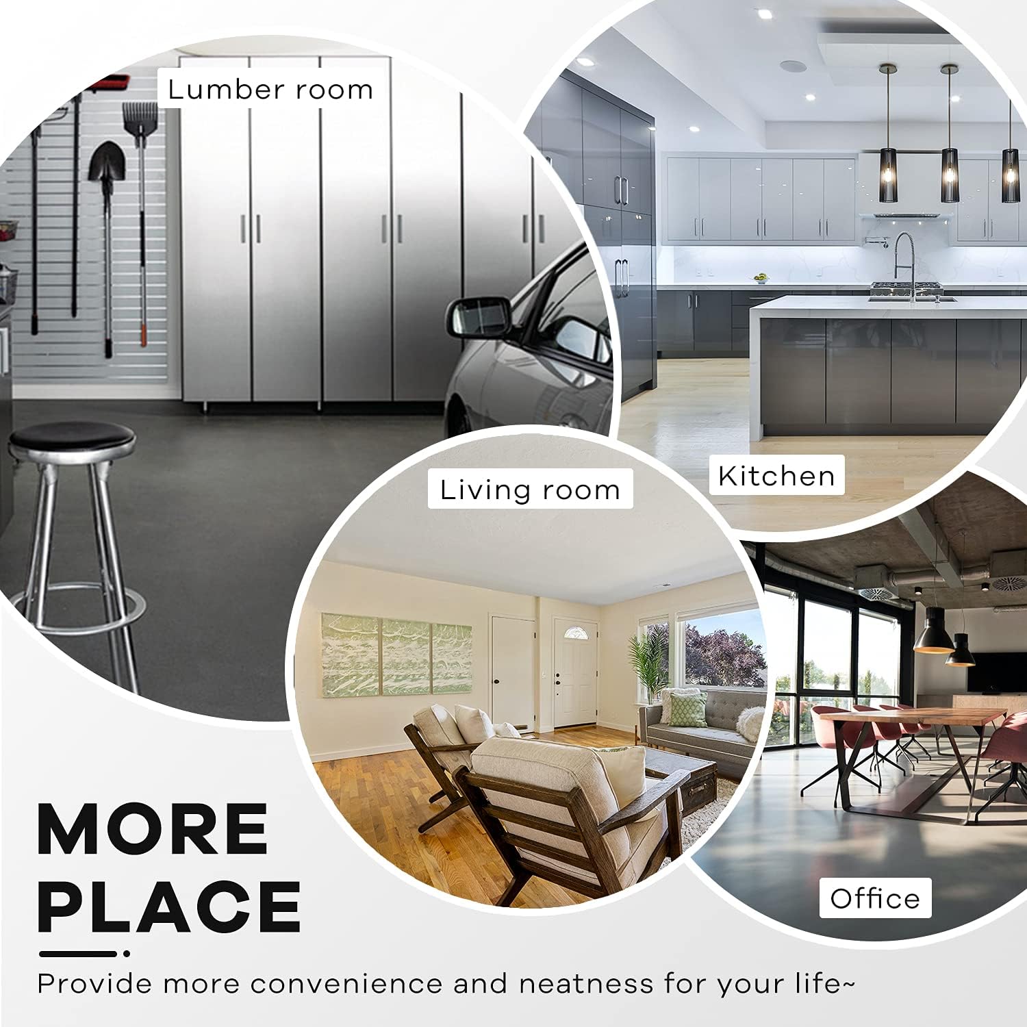 HCY 4-Tier Wire Shelving Unit Storage Shelves Shelf Organizer 54"x36"x14" Heavy Duty Metal Storage Rack NSF Height Adjustable for Laundry Bathroom Kitchen Garage Pantry Organization(Black)