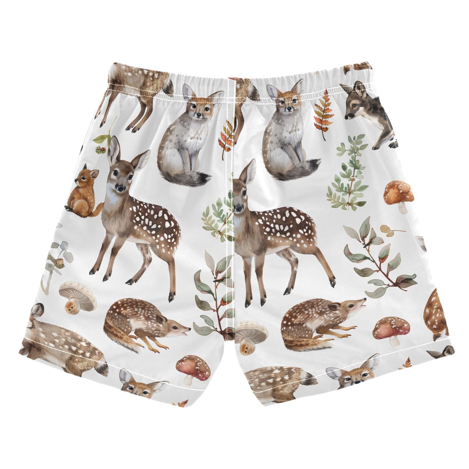 Watercolor Forest Animals Boys Swim Trunks Toddler Shorts Swimwear Boardshorts Multicoloured
