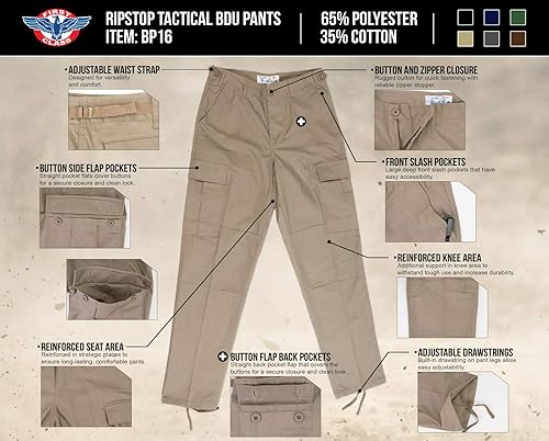Miniatura 4 de First Class Pantalones tácticos Rip-Stop BDU para hombre