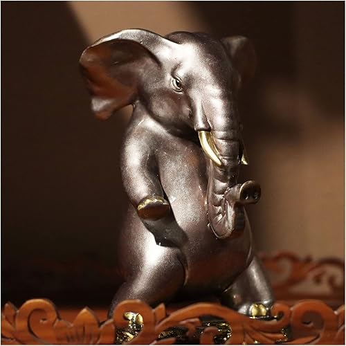 Miniatura 2 de Estatua de bronce Elefante Ornamento de bronce Decoración de entrada para el hogar, sala de estar, manualidades de cobre, apertura de inauguración