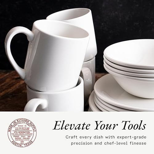 Miniatura 4 de Made In Utensilios de cocina - Juego de 4 tazas de café - 12 oz - Blanco - Porcelana Inglaterra - Apto para lavavajillas y microondas