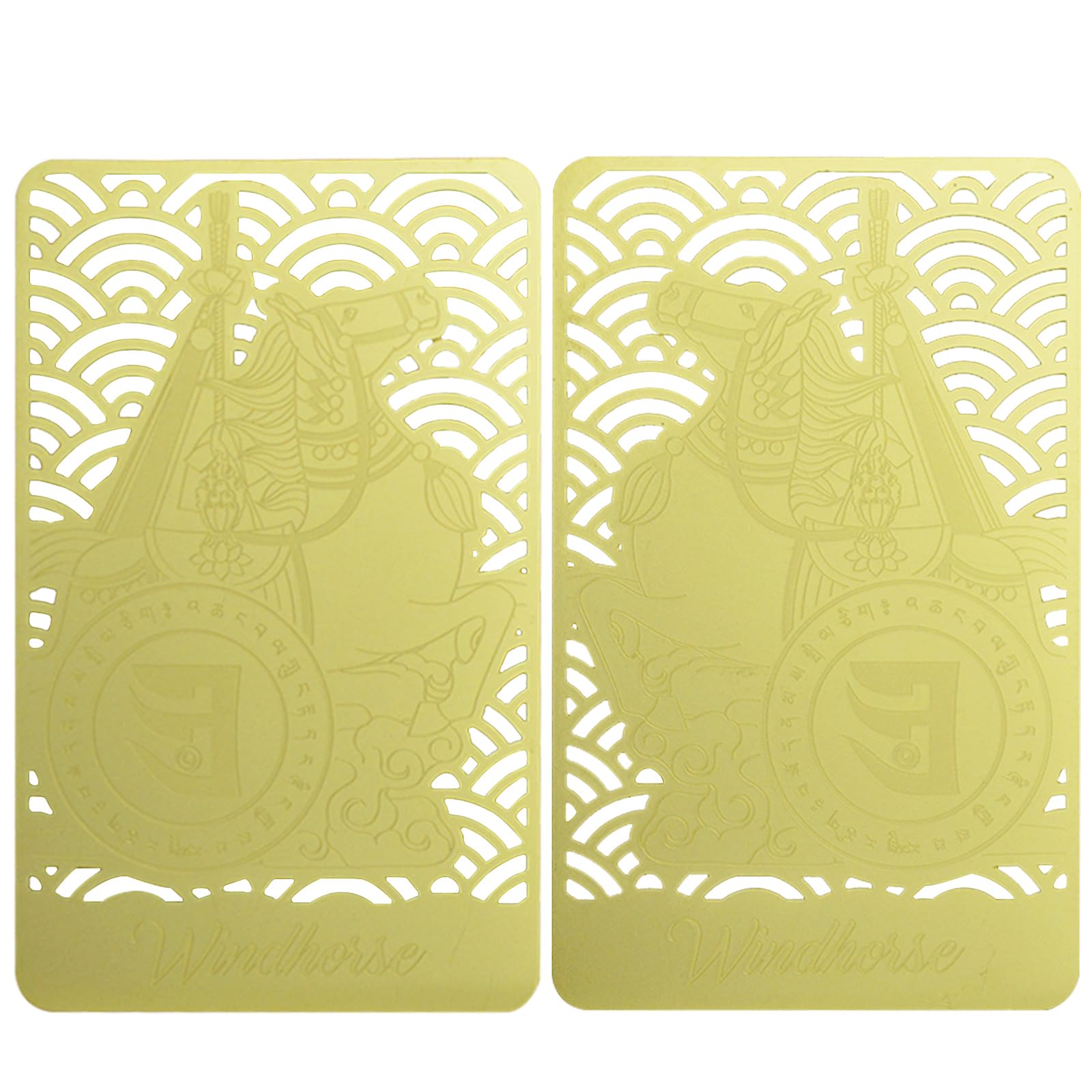 Fengshui Windhorse Gold Card Harmony Balance Peace Wealth Porsperity Success Feng Shui Home Décor W5545