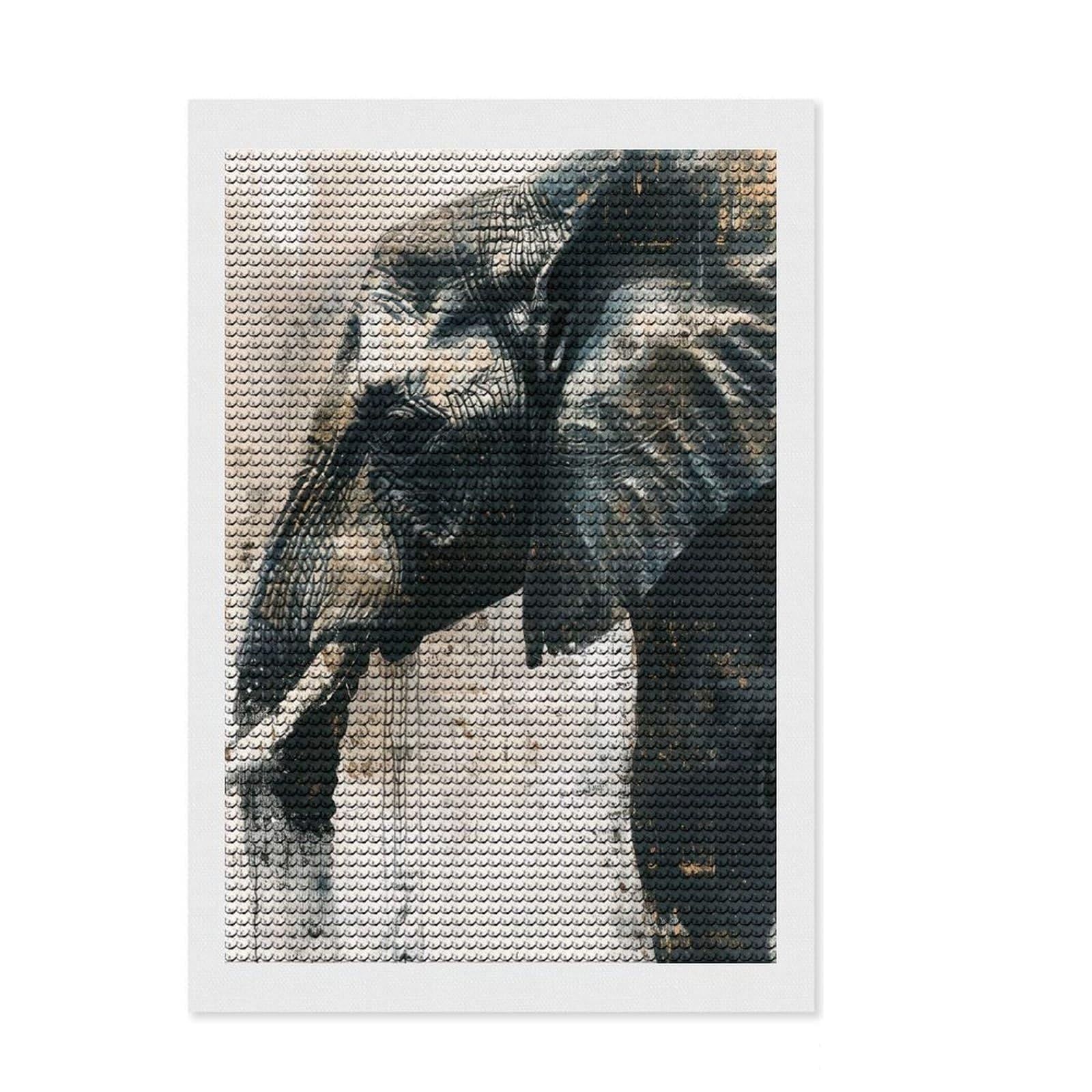 Junmoney Elephant Grace Painting Diamond Art Kit 8"x12", for Creative Relaxation, Bedroom Decor, Simple to Start, Thoughtful Handmade Gift