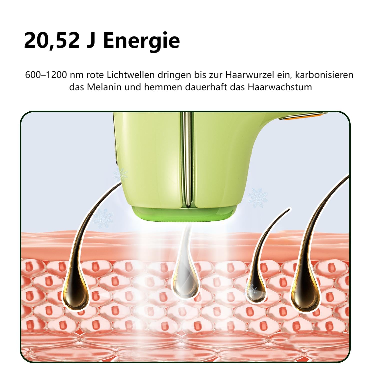 IPL Haarentfernungsgerät schmerzfrei für Damen (Beine, Gesicht, Bikini) | Eispunkt-Kühltechnologie für Arme und Achseln als perfekte Vorbereitung auf den Sommerurlaub