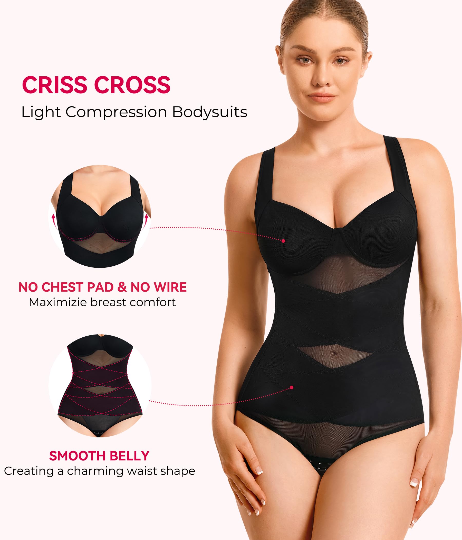Gotoly Body gainant pour femme avec soutien-gorge intégré