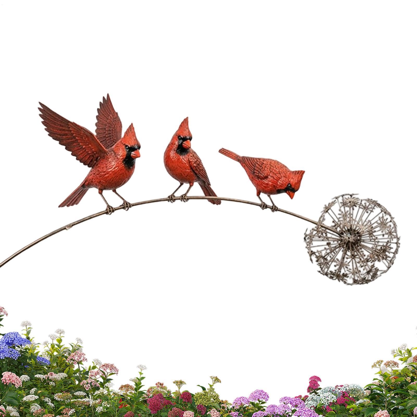 Estacas rústicas de exteriores y escultura metálica de animales para decoración de jardín trasero