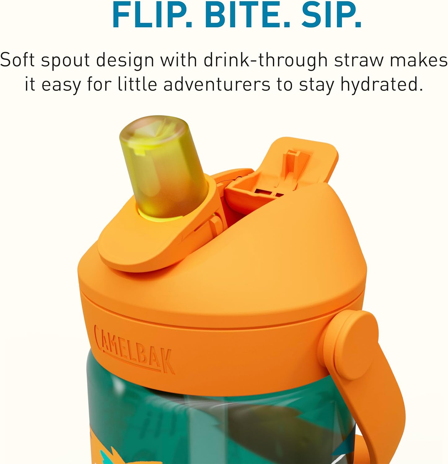 CamelBak Thrive Flip Straw Kids Bite Valve Tritan Renew Water Bottle 14oz - Image 5