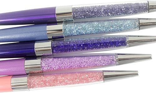 Miniatura 5 de Gullor Bolígrafo retráctil con diamantes de imitación brillantes y brillantes, 5 unidades, estilo A