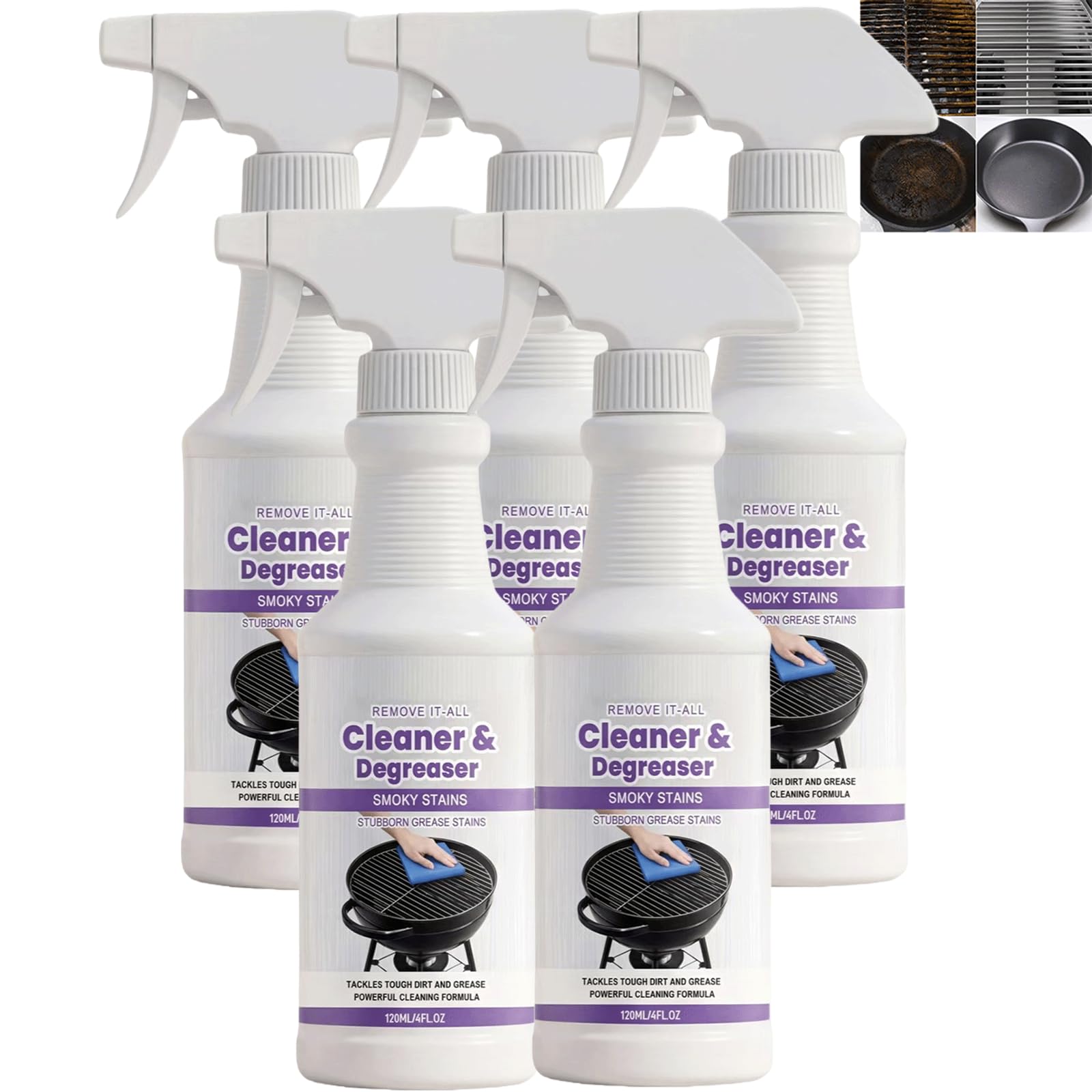 Eavy Duty Kitchen Degreaser Spray, BBQ Grill Cleaners Spray, Griddle Cleaner, Oven Degreasers, Stove Degreaser, Fast Acting Degreasers Sprays, No Scrub Cleaner (5 stücke)