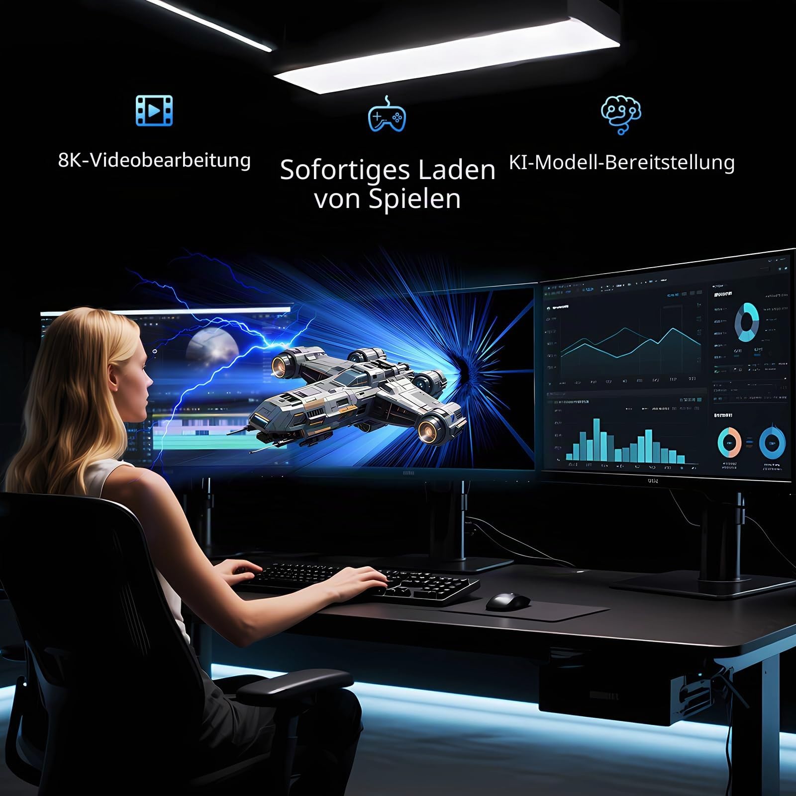 Ediloca EN1400 PRO NVMe M.2 SSD 2TB, PCIe 5.0, 14,000 MB/s Read, 1,0000 MB/s Write,1400TBW (Written terabytes), Internal SSD for Gaming, Video Editing and AI