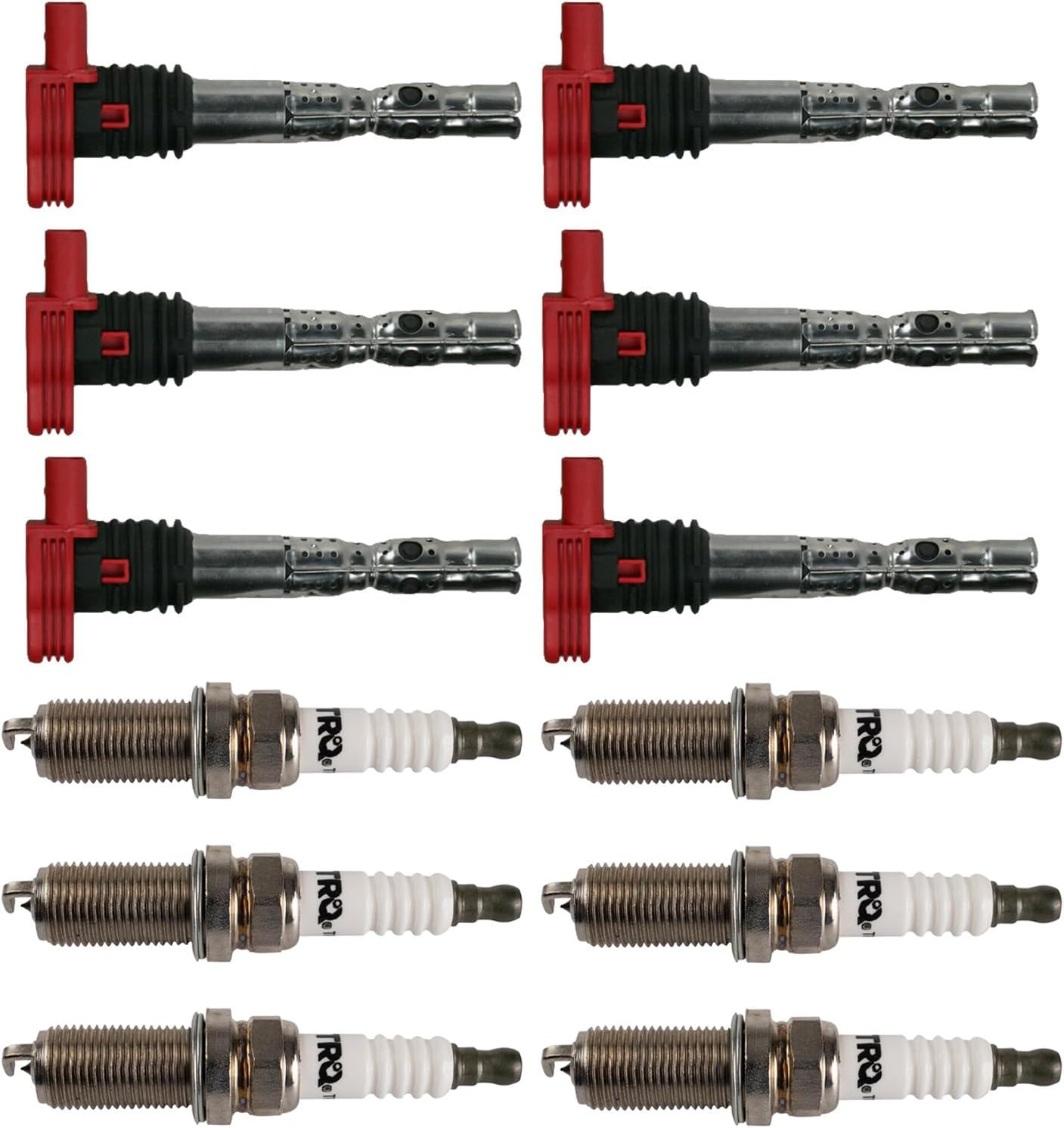 Ignition Coil and Spark Plug Kit 12 Piece Iridium Spark Plugs Compatible with 2002-2005 Audi A4 2002-2006 A4 Quattro