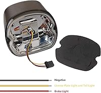 Vista 2 de NTHREEAUTO Smoked LED Tail Light Motorcycle Rear Taillights with Brake License Plate Lights Compatible with Harley Dyna, FLST, FXSTB, FXST, Touring