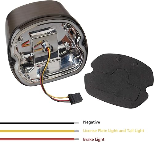 Miniatura 2 de NTHREEAUTO - Luz trasera LED ahumada para motocicleta con luces traseras de matrícula de freno compatibles con modelos Harley Dyna, FLST, FXSTB,