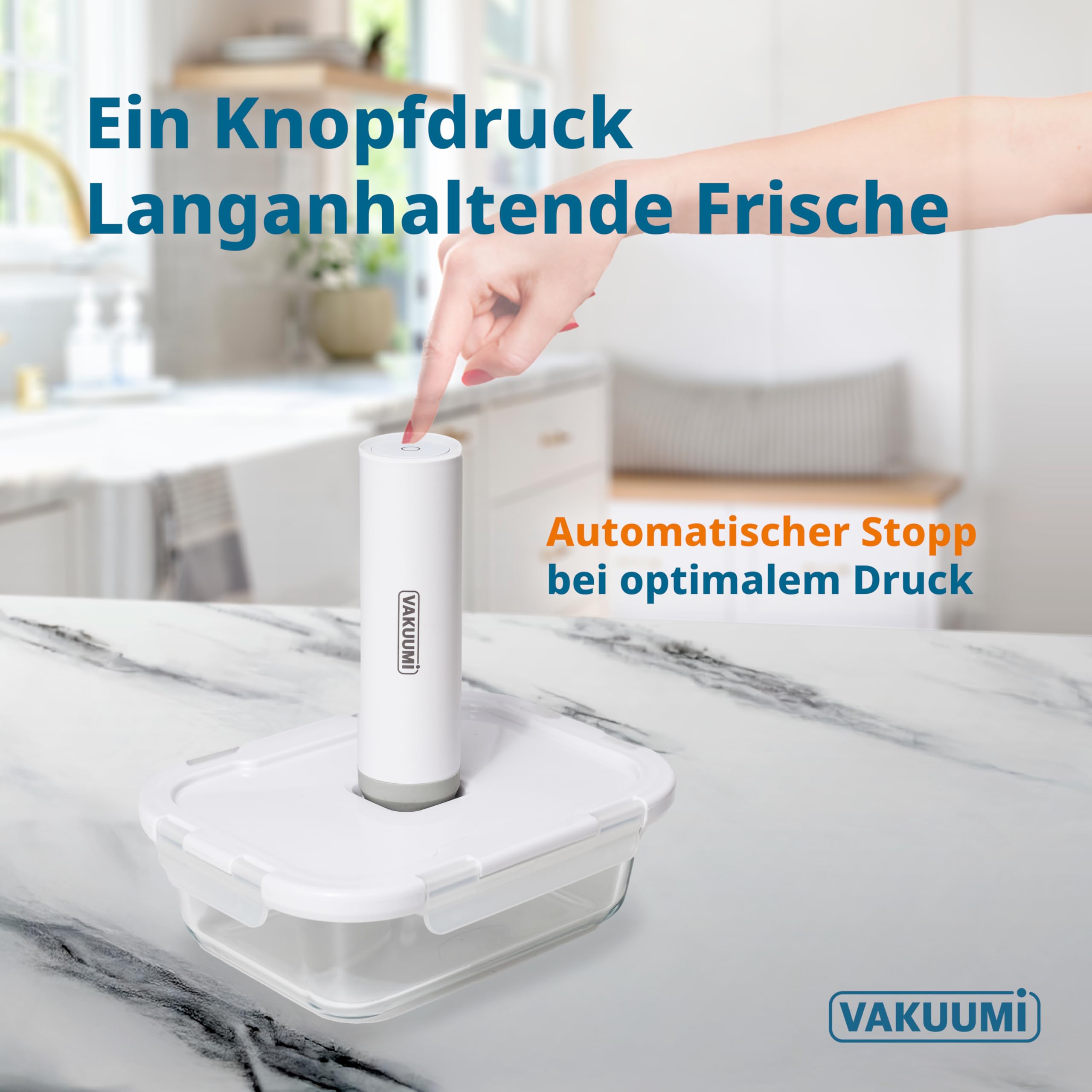 Vakuumbehälter mit Pumpe – 6-teiliges Set aus Glas mit wiederaufladbarer Vakuumpumpe – BPA frei, spülmaschinenfest, hitzebeständig & gefriergeeignet inkl. Thermo Lunchbox Tasche