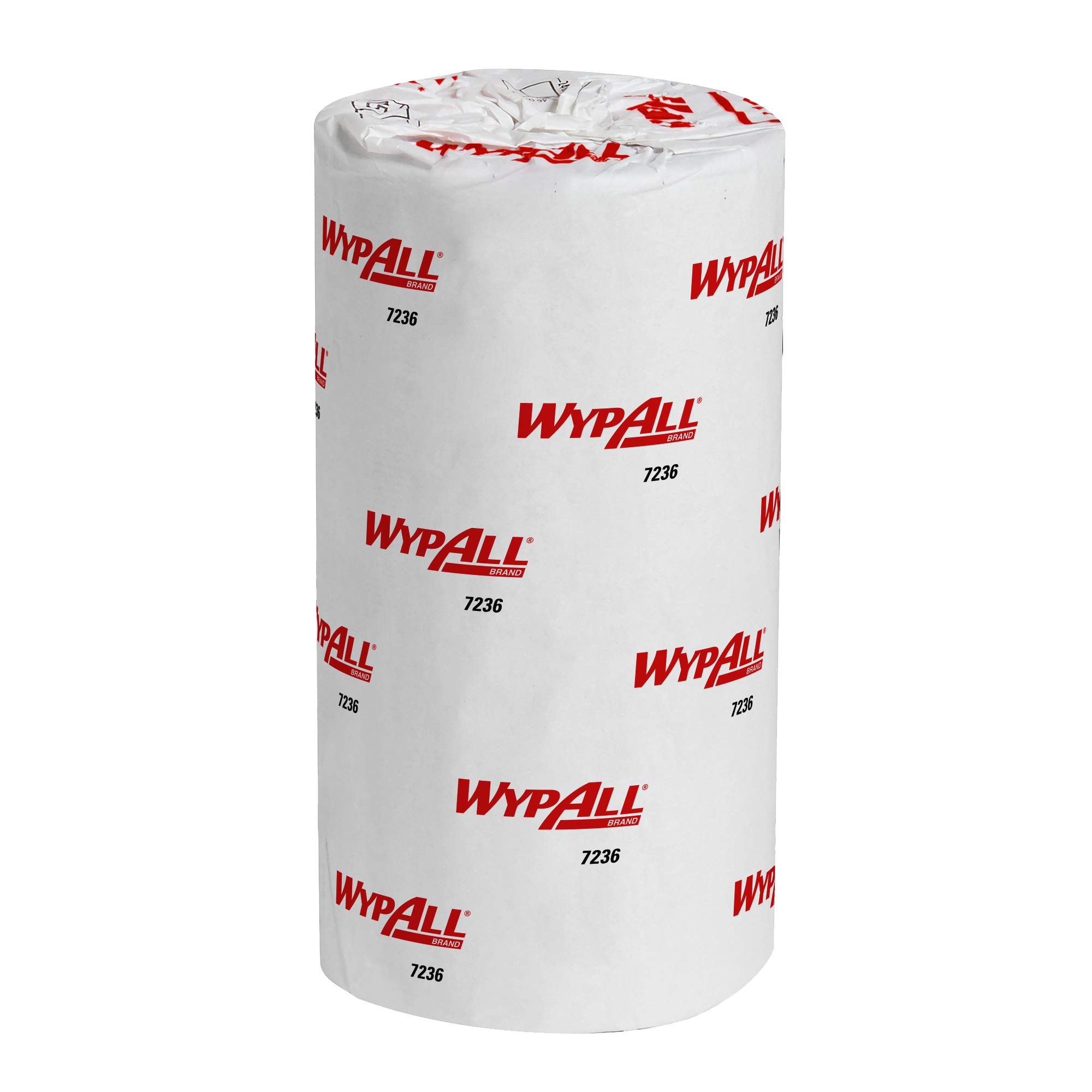 WypAll L10 papier do wycierania żywności i higieny 7236-1-warstwowe kompaktowe chusteczki do czyszczenia - 24 rolki x 165 białe chusteczki papierowe (łącznie 3960)