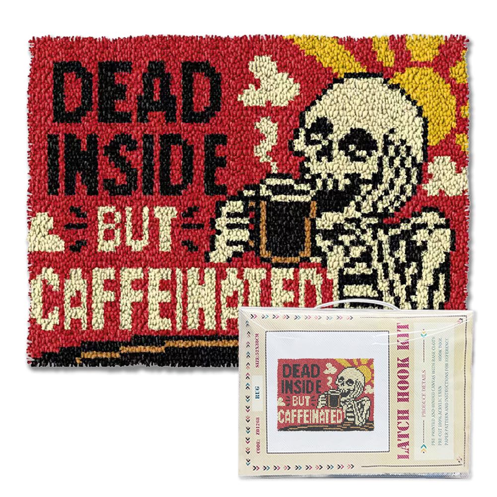 ORIGACH Juego de alfombras de nudos, diseño de esqueleto de café, para