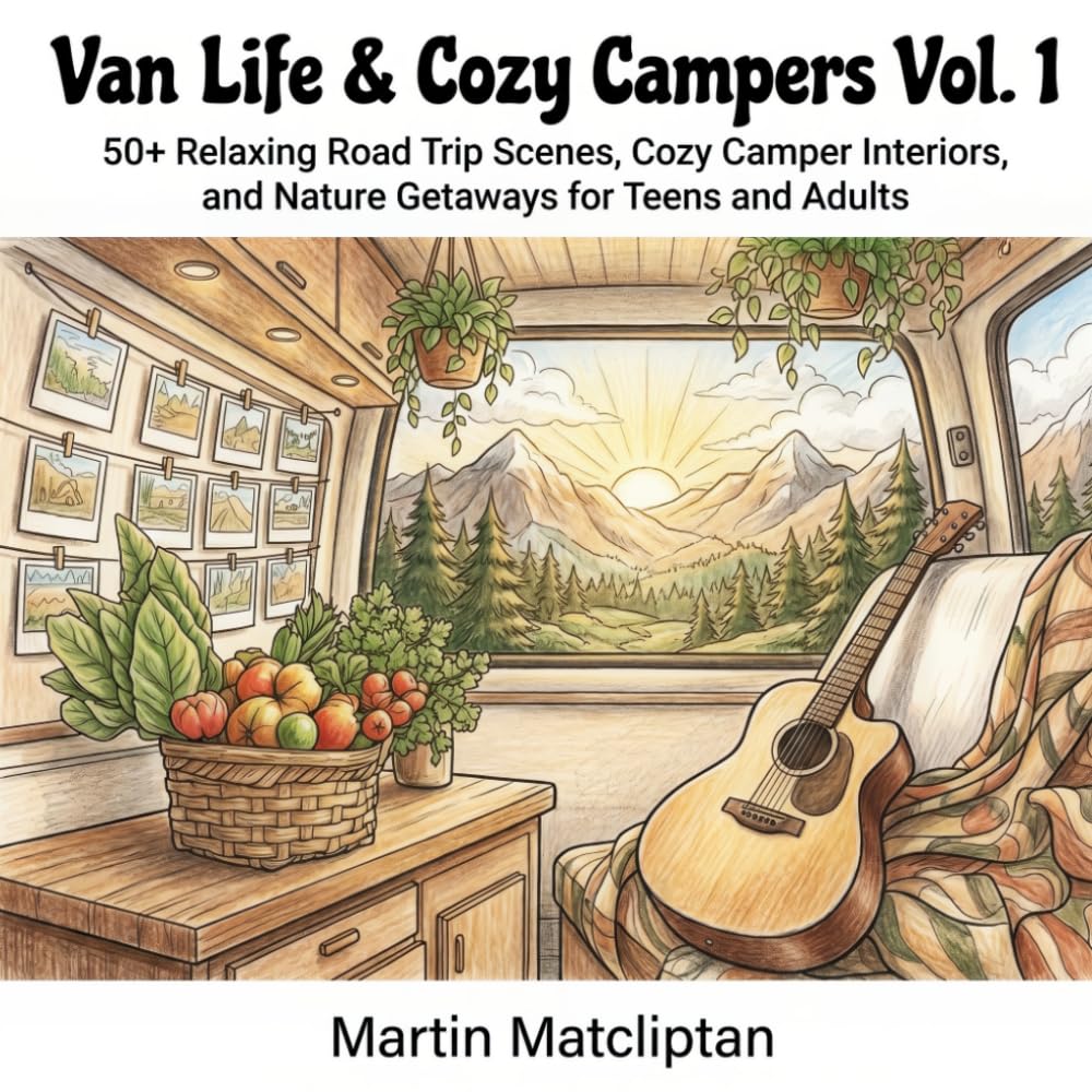 Van Life & Cozy Campers Vol. 1: 50+ Relaxing Road Trip Scenes, Cozy Camper Interiors, and Nature Getaways for Teens and Adults (Cozy Cottage & Slow Living)