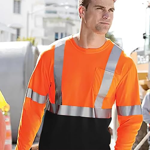 Miniatura 9 de AYKRM Camiseta de seguridad reflectante de alta visibilidad de manga larga de alta visibilidad (XS-6XL)