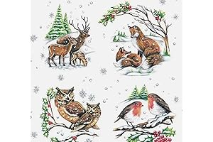 Generic Set of 2 Individual Art Craft Decoupage Decor Luncheon Napkins for Holiday Party Celebration