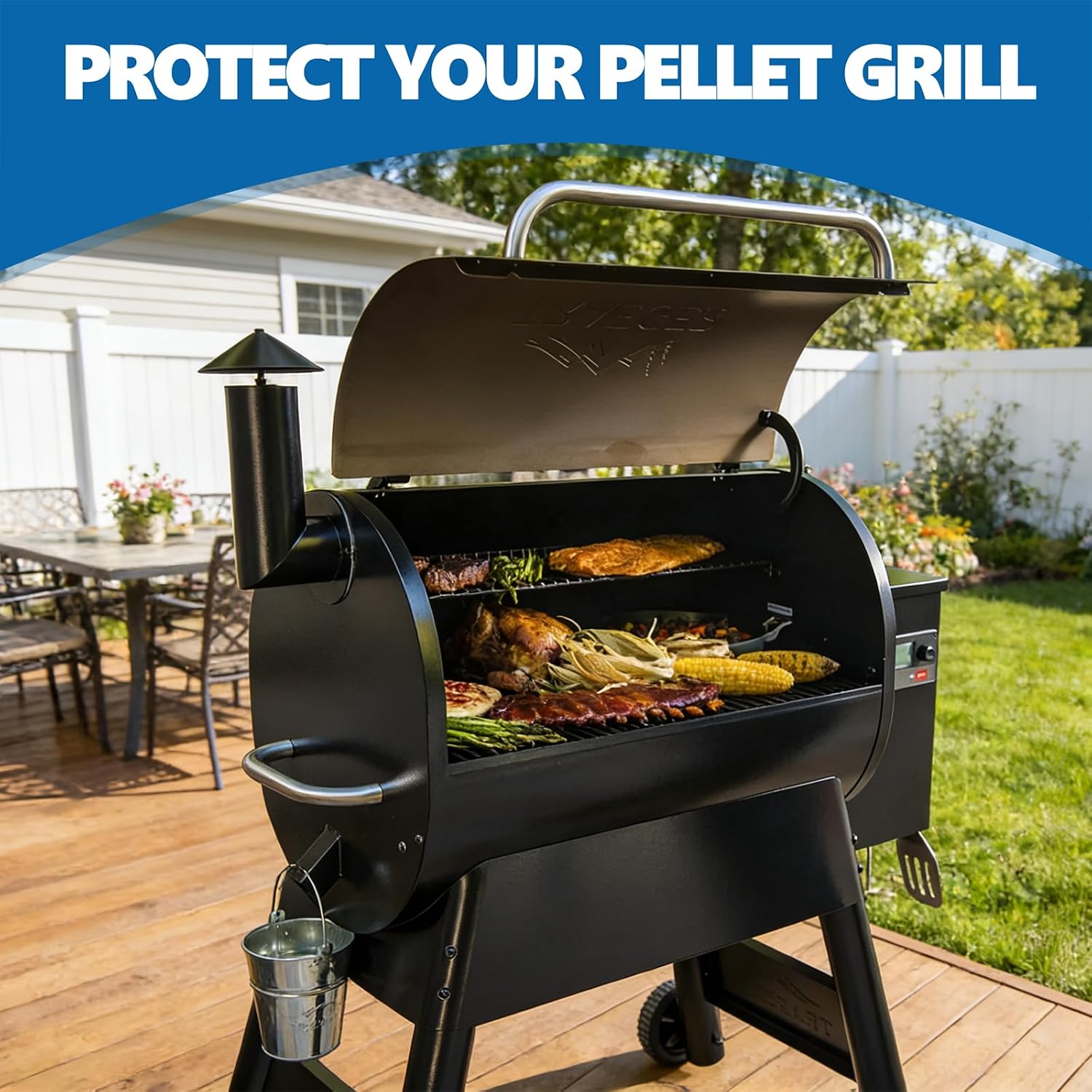 SafBbcue BAC520 Drip Tray Liner Replacement for Traeger PRO 780, 26 x 16 Inch, Portable and Foldable, Disposable Aluminum Grill Tray for Collecting Grease, 15 Pack