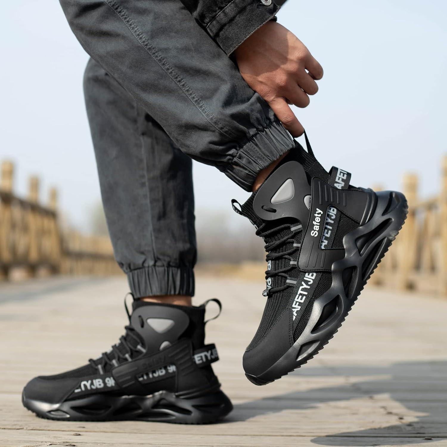 Nutropa Steel Toe Shoes for Men Women Work Safety Footwear Lightweight Breathable Comfortable Industrial Construction Sneakers - Image 6