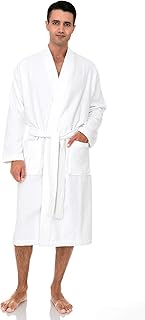 Mens Robe, Cotton Terry Cloth Bathrobe, Soft Bath Robe...