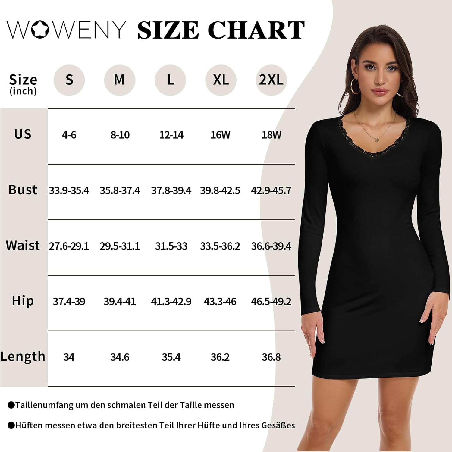 WOWENY Women's Long Sleeve Ribbed Bodycon Mini Dress Lace V Neck Thermal Dresses Fall Slim Fit Cocktail Party Short Dress - Image 7