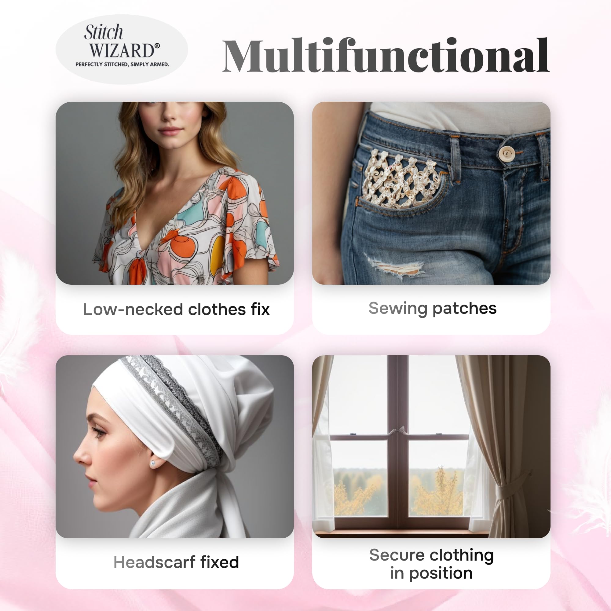 Stitch Gun for Clothes - Mini Sewing Micro Tagging Gun - Handheld Stitch Gun Quick Clothing Fixer - Includes 6 Needle, 1000 Black Fasteners & 1000 White Fasteners