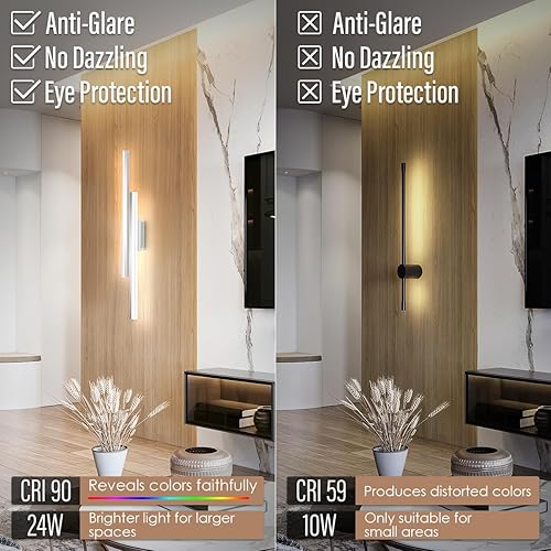 Miniatura 4 de Yarra-Decor Barra de luz LED de tocador de baño de 32 pulgadas, accesorios de iluminación para iluminación sobre espejo, aplique de pared interior