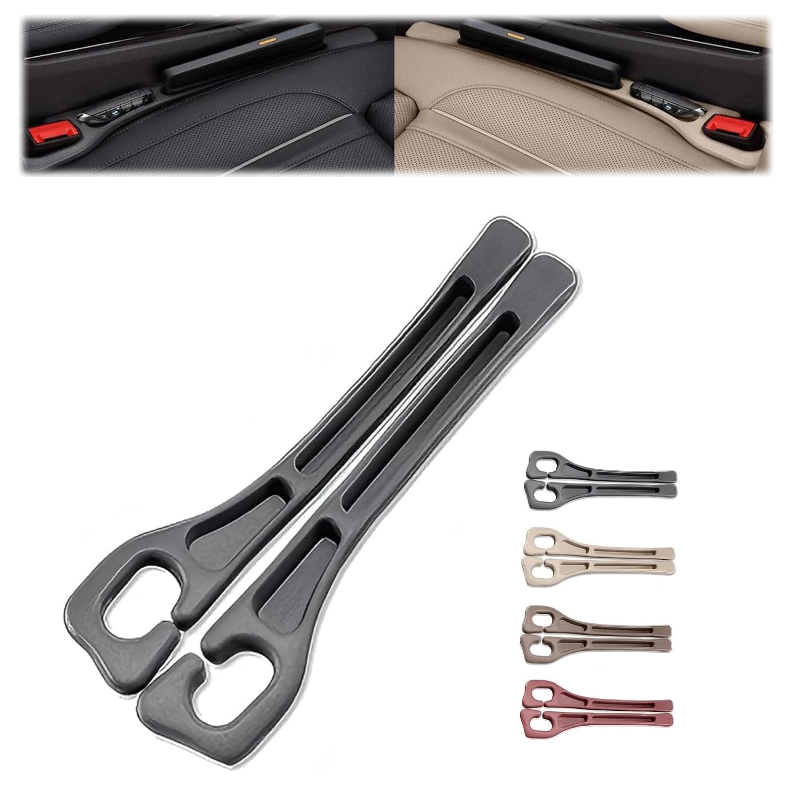FFKQBH No Drop Seat Guard, Car Seat Gap Filler, Drop seat Gap fillers Between Seat and Console Stop Things from Dropping (Black)