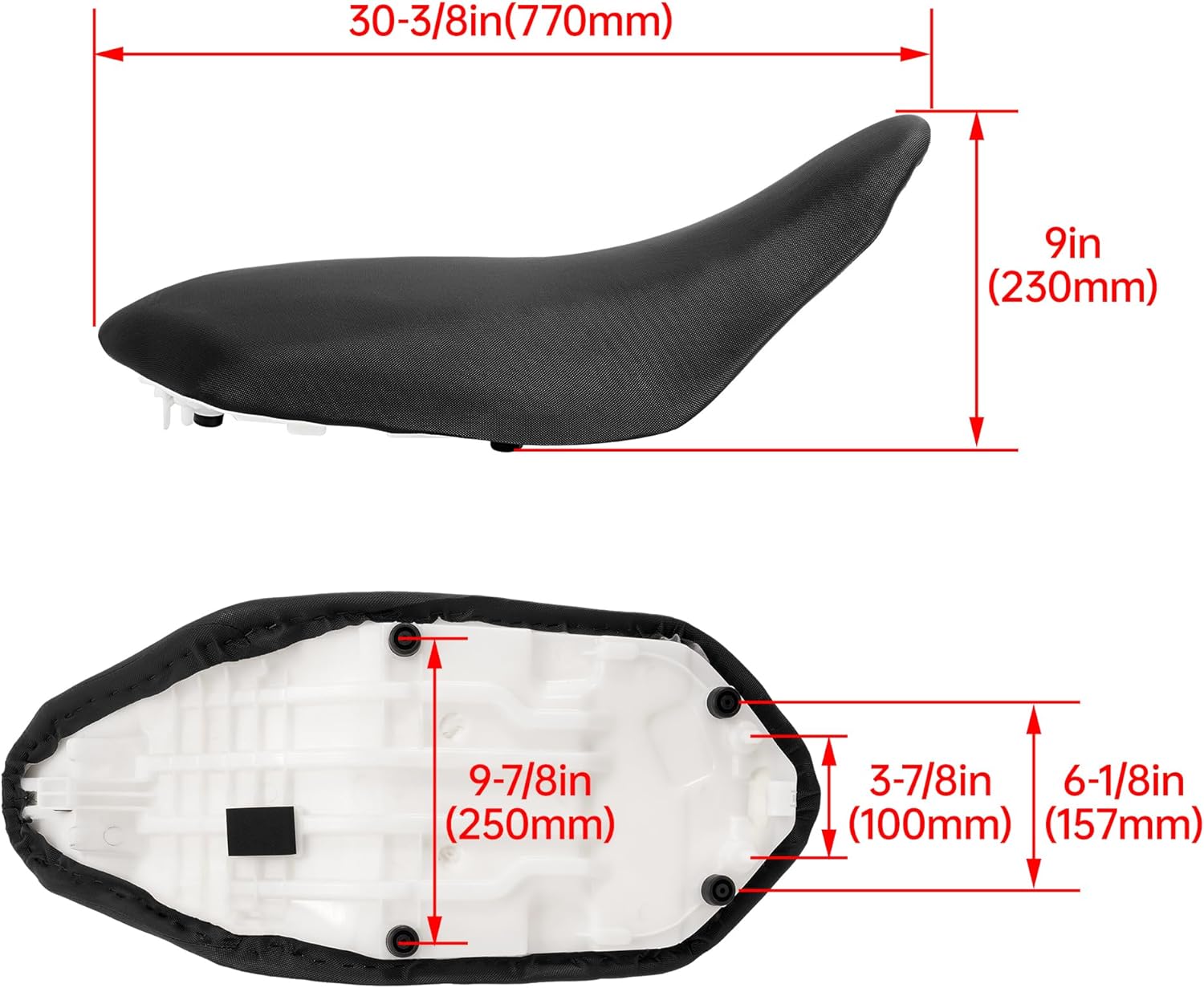 Seat Compatible With Yamaha 2015-2021 Raptor 700, 700R ATV Single Seat Plastic Black