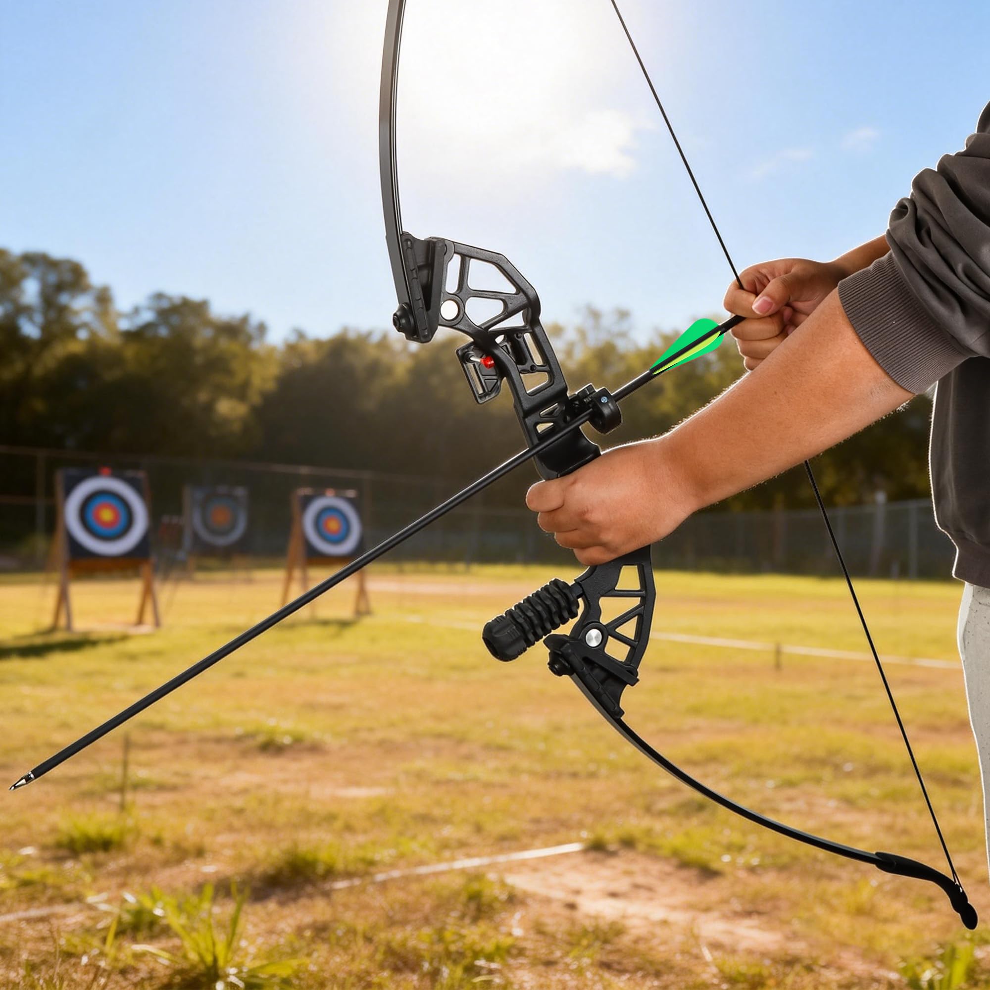 18 Stück Carbonpfeile 30 Zoll mit abnehmbaren Pfeilen für Jugend und Erwachsene, Bogenschießübungen, Bögen und Pfeile für Outdoor-Training