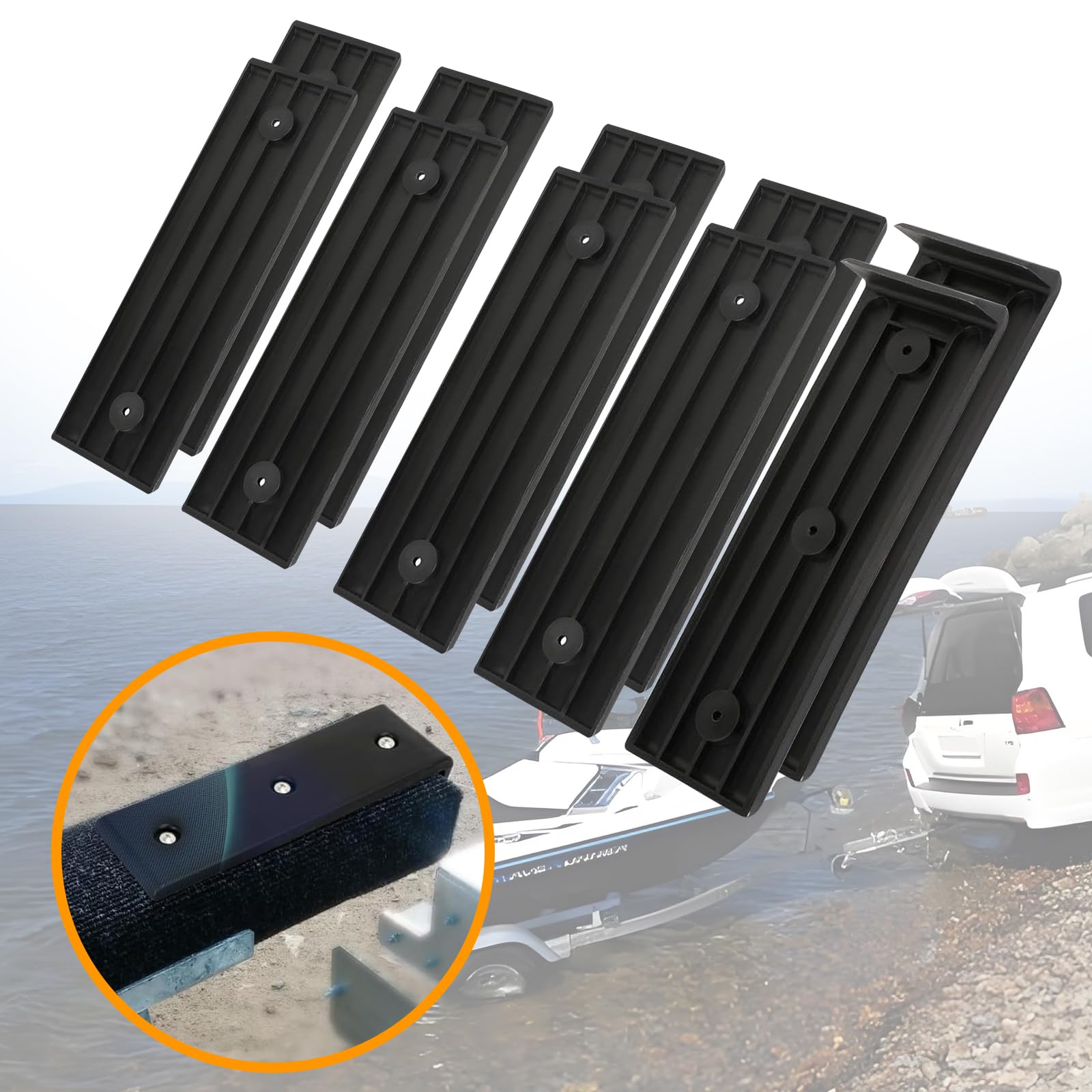 CTMAOYI Boat Trailer bunk Slides,Smoother Boat Bunk Slide Pads, Boat on/Off Trailer Easier, Fits Most Trailers, 3