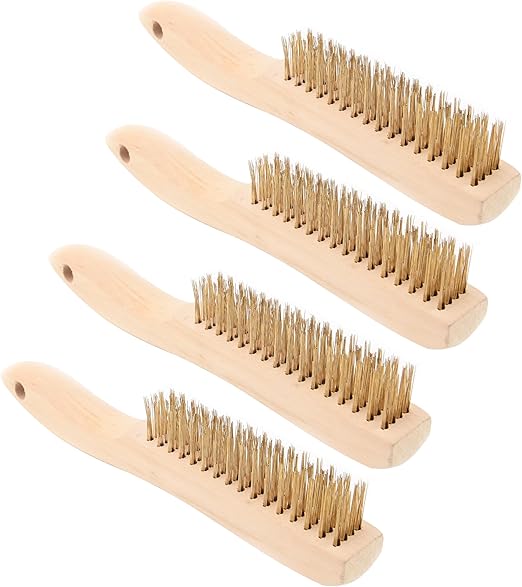 Wire Brush,11Inch Stainless Steel Wire Scratch Brush for Cleaning Removing Slag and Welding Residue (4 Pcs Stainless Steel Brush)