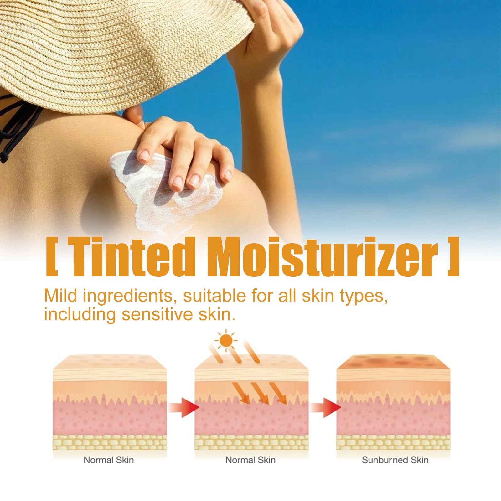 AMALIA Universal Tinted Moisturizer with SPF 50+ PA+++, Anti-Aging Foundation Cream, 1.69 FL OZ