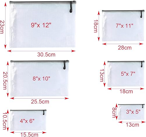 Miniatura 2 de -24 unidades - Bolsa de malla con cremallera de 7 x 11 pulgadas, carpetas de plástico con cremallera, bolsas de rompecabezas para organizar,