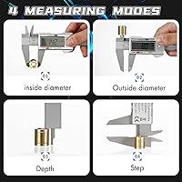 Vista 6 de Calibrador digital con pantalla LCD, 0 a 6 pulgadas, conversión de pulgadas/mm, función de apagado automático, muy adecuado para medir en el hogar