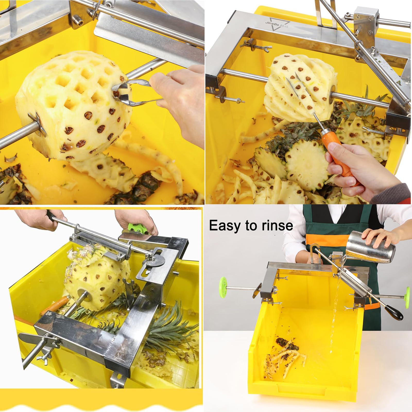 Macchina Per Sbucciare Ananas Commerciale, Utensile Per Sbucciare Ananas, Con Doppia Leva Di Regolazione, Lama Affilata, Facile Da Spostare, Adatta Per Ananas Di Larghezza Compresa Tra 30 E 36 Cm