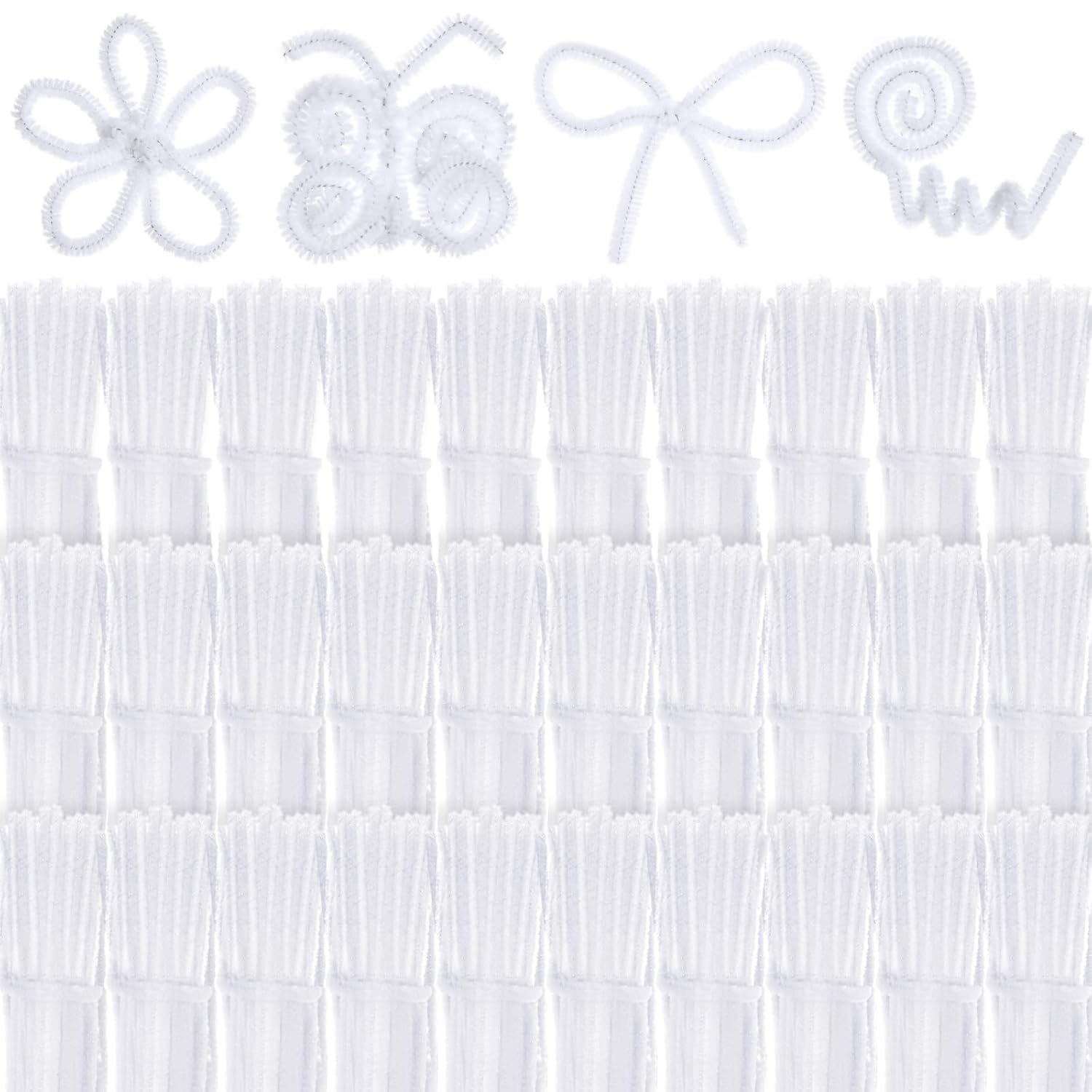 Yunsailing 3000 Pcs White Pipe Cleaners 12in Chenille Stems