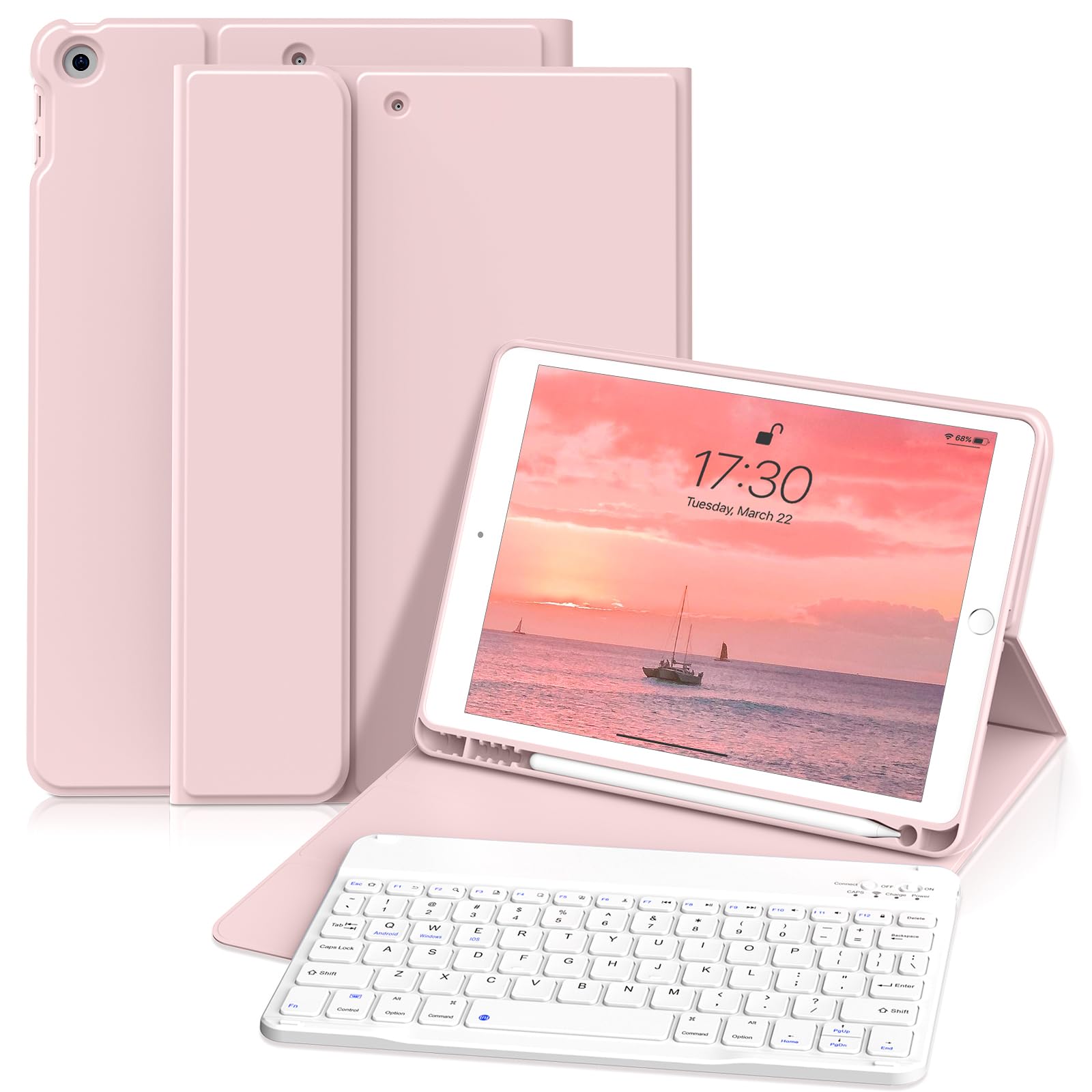 zoyu Tastatur Hülle für iPad 10.2 Zoll (9/8/ 7 Generation - 2021/2020/2019)