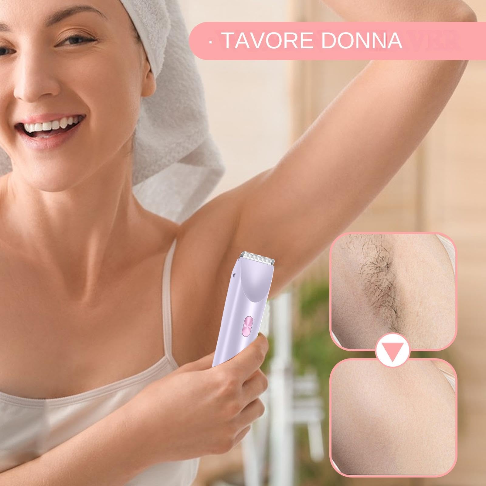 Bikini Trimmer for Women, Body Hair Trimming Tool, Gentle Wet Dry Shaver, Rechargeable Powerful Hair Groomer with Waterproof and Sturdy for Whole Body, 1 Piece