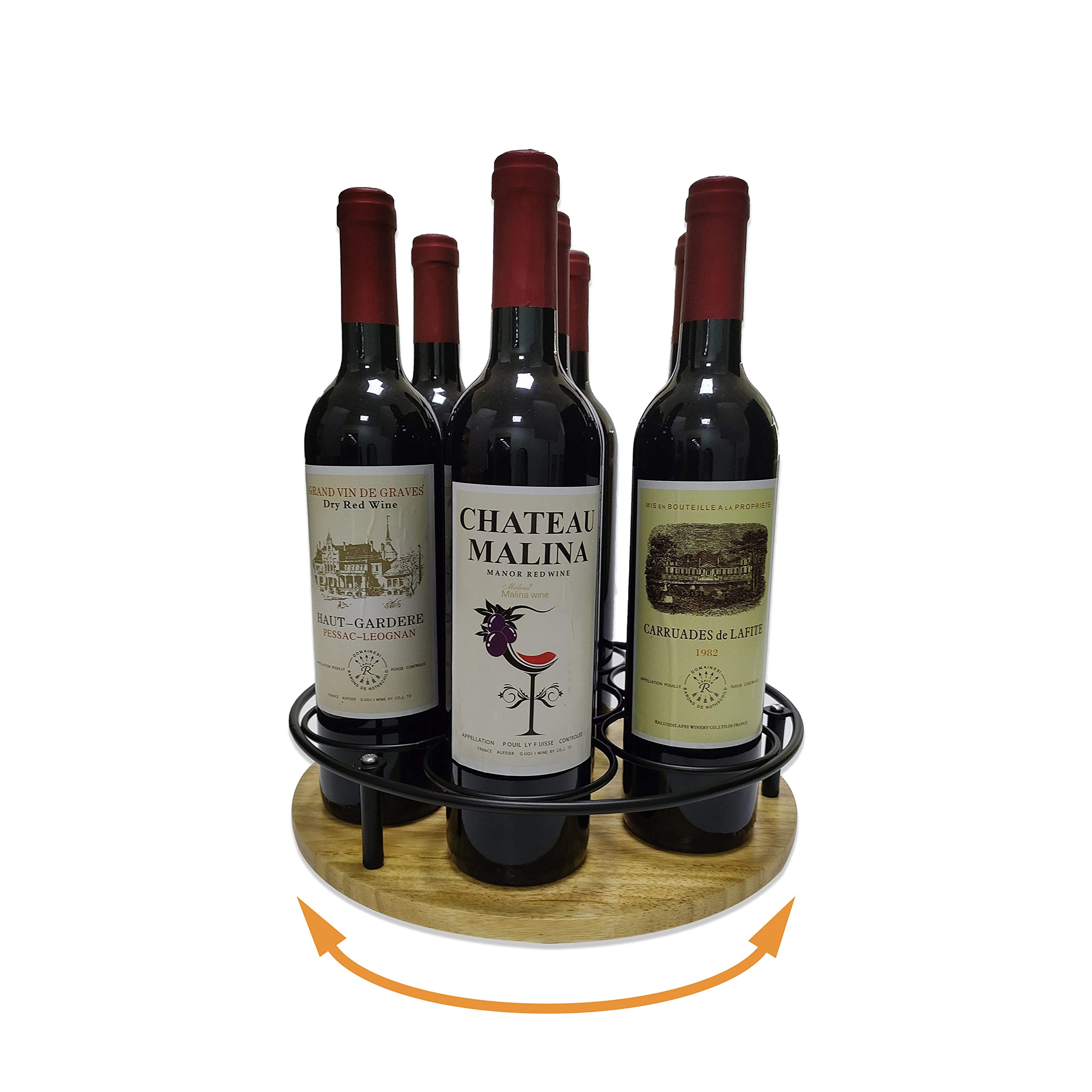 Zartooldeco Coffee Syrup Rack- Coffee Syrup Organizer- Syrup Bottle Holder Countertop- Syrup Stand for Coffee Bar- Freestanding Wine Rack- Lazy Susan for Bottles of Wine Sauce Oil, (WR1)