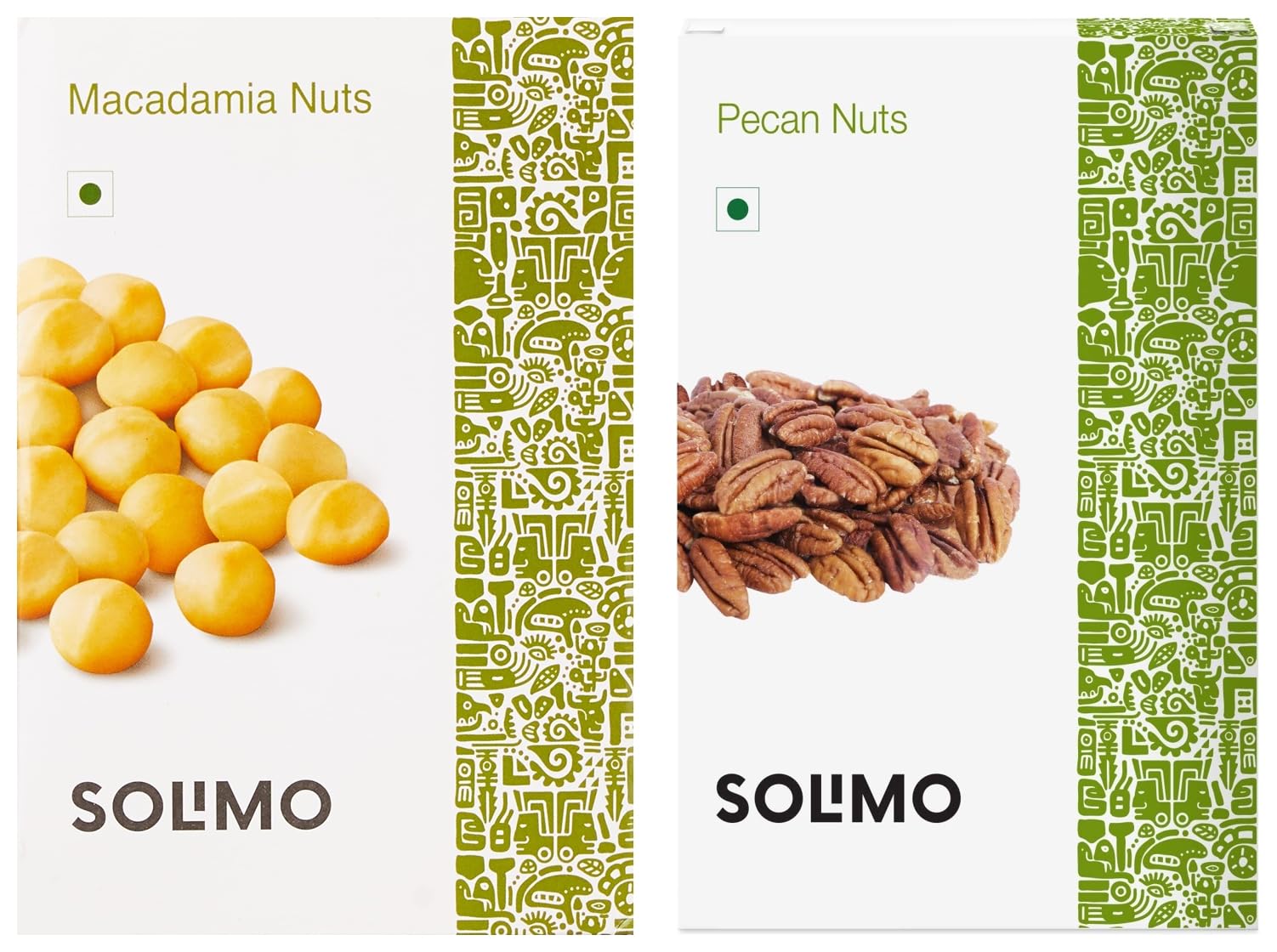 Premium Whole Macadamia Nuts, 250g & Amazon Brand - Solimo Premium Dried Pecan Nuts, 250g