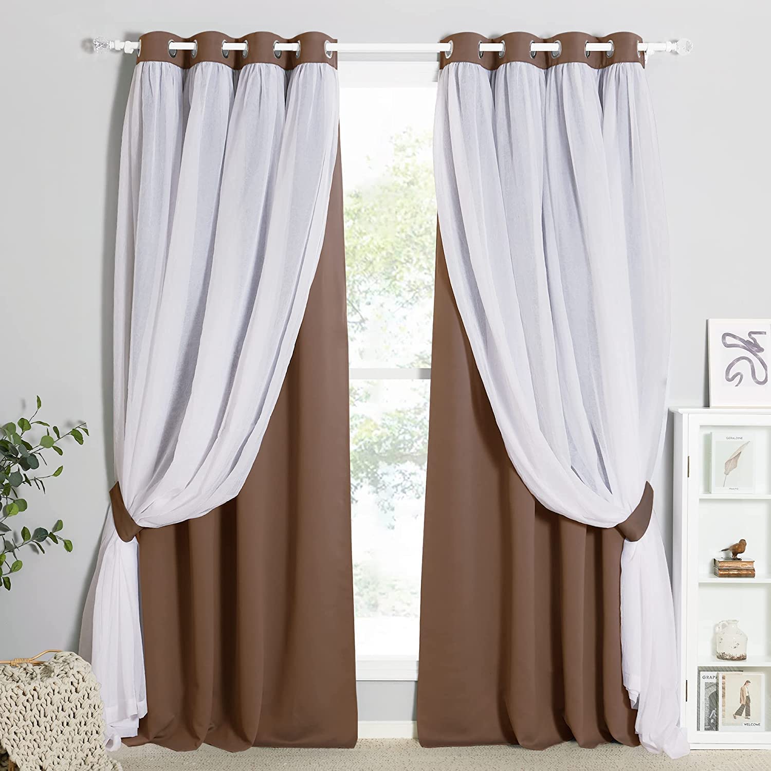 BFAM Sheer Blackout Curtain-Room Darkening Thermal Insulated Eyelet Noise reducing Window and Door Curtains for Bedroom Set of 1 (B0BBN2RXZD) Amazon Price History, Amazon Price Tracker