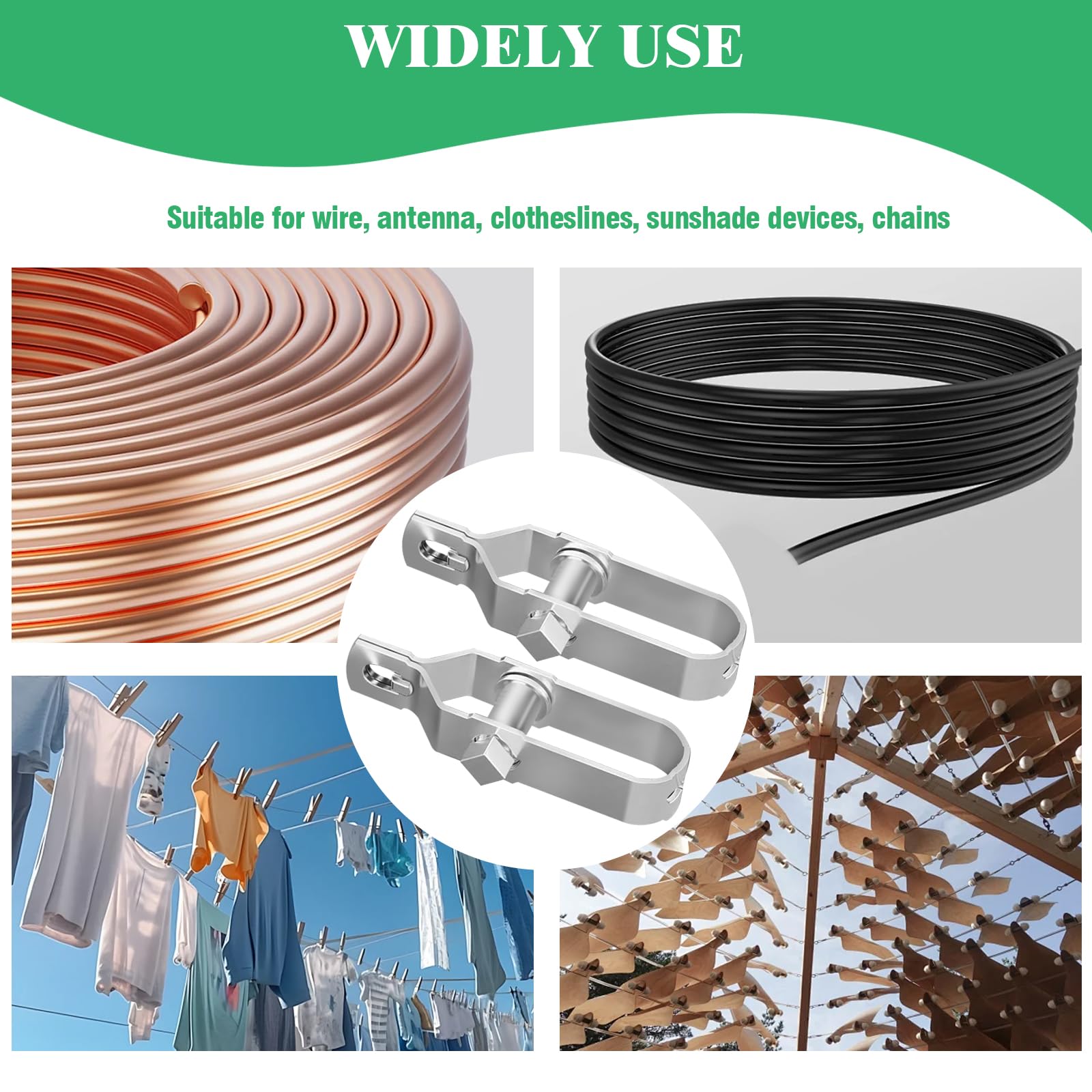 12 tenditori elettrici per recinzioni elettriche, resistenti, zincati, in linea, per cavi di tensionamento, fattorie, recinzioni, casa (90 mm)